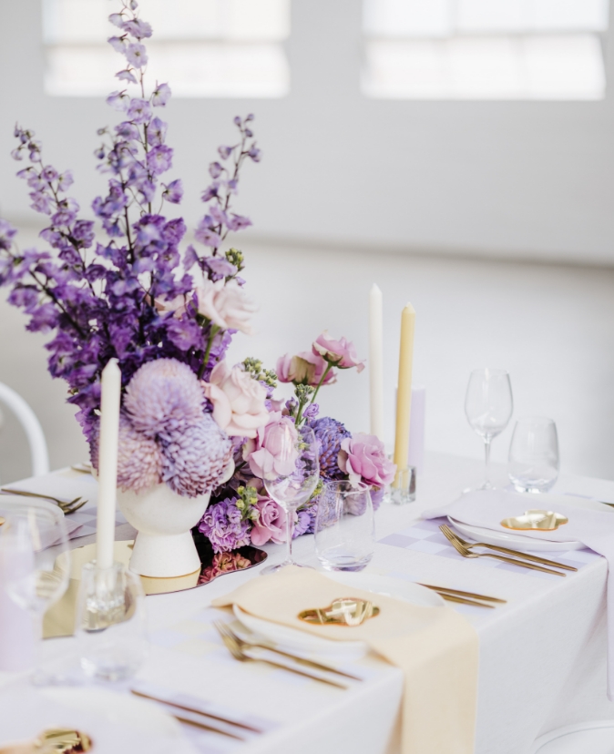 Wedding Table Styling Purple